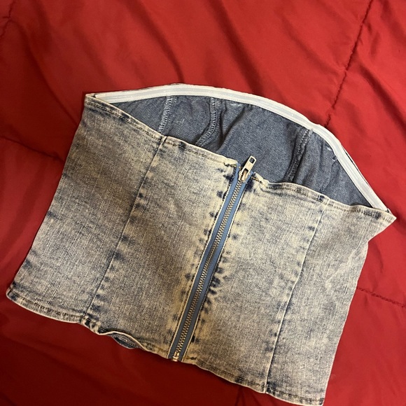Denim tube top from shein, size small - Picture 3 of 4